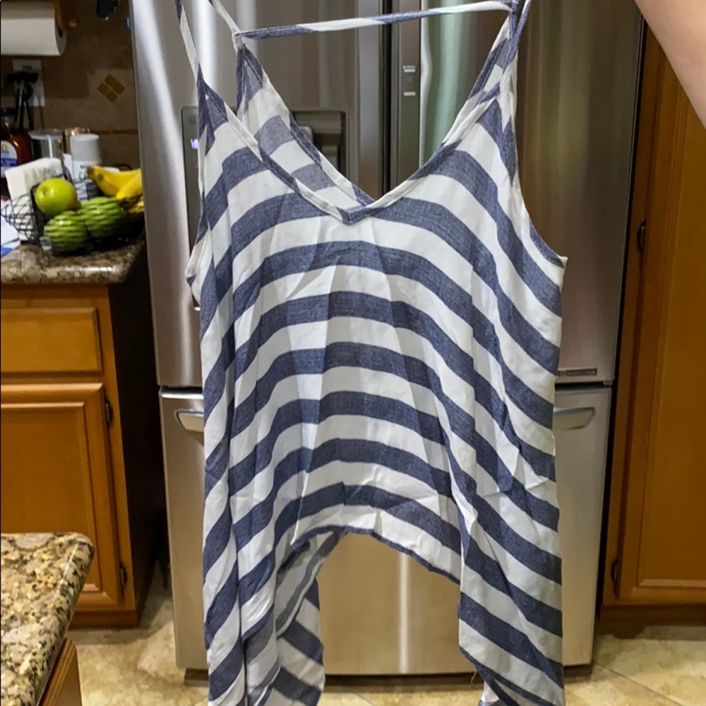 Blue & white striped top
